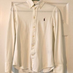 Women’s white Ralph Lauren Polo Button up, Medium